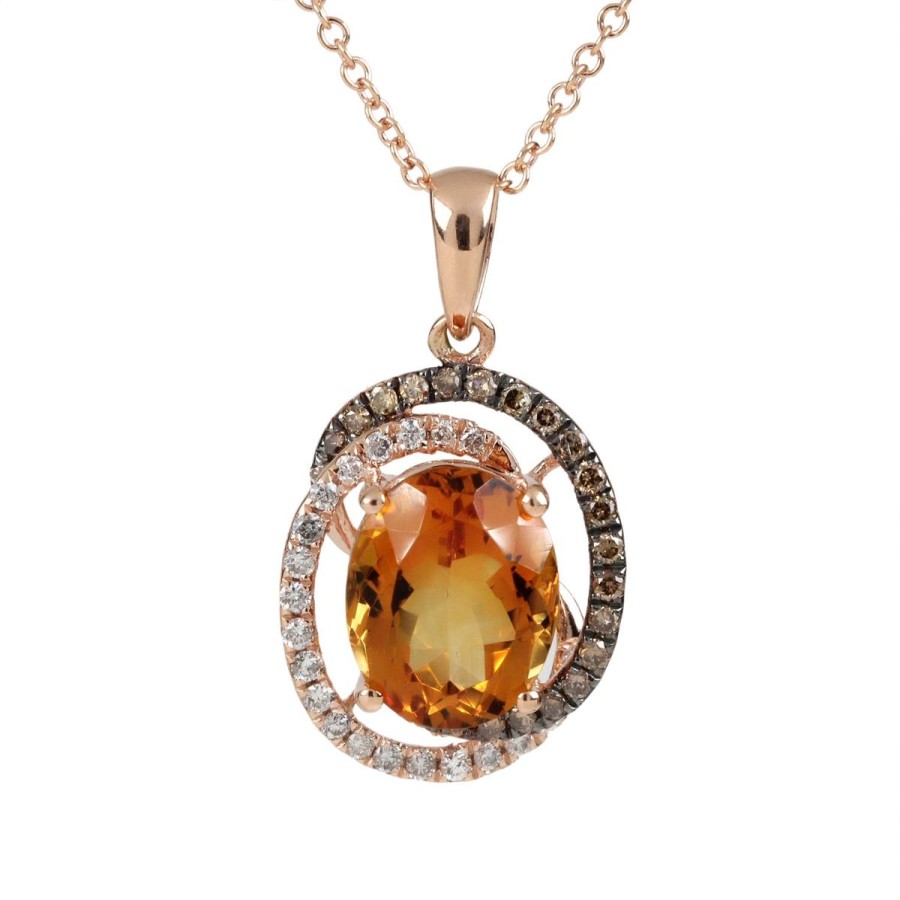 Gem Shopping Effy Madeira Citrine And Diamond Pendant In 14K | Citrine