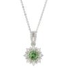 Gem Shopping Demantoid Garnet And Diamond Pendant In 18K White Gold | Garnet