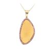 Gem Shopping Opal And Pink Sapphire Pendant In 14K Yellow Gold | Opal