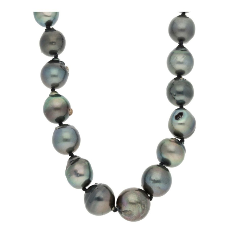 Gem Shopping Baroque Pearl Beaded Necklace In Sterling Silver | Pearl