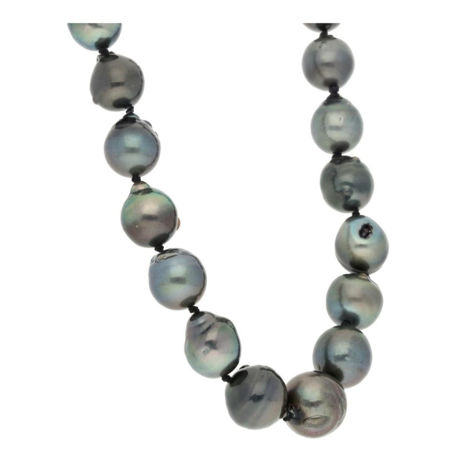 Gem Shopping Baroque Pearl Beaded Necklace In Sterling Silver | Pearl