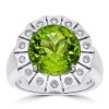 Gem Shopping Cut By Ben Pakistani Peridot And Diamond Ring In 14K White Gold | Peridot