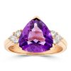 Gem Shopping Siberian Amethyst And Diamond Ring In 14K Rose Gold | Amethyst