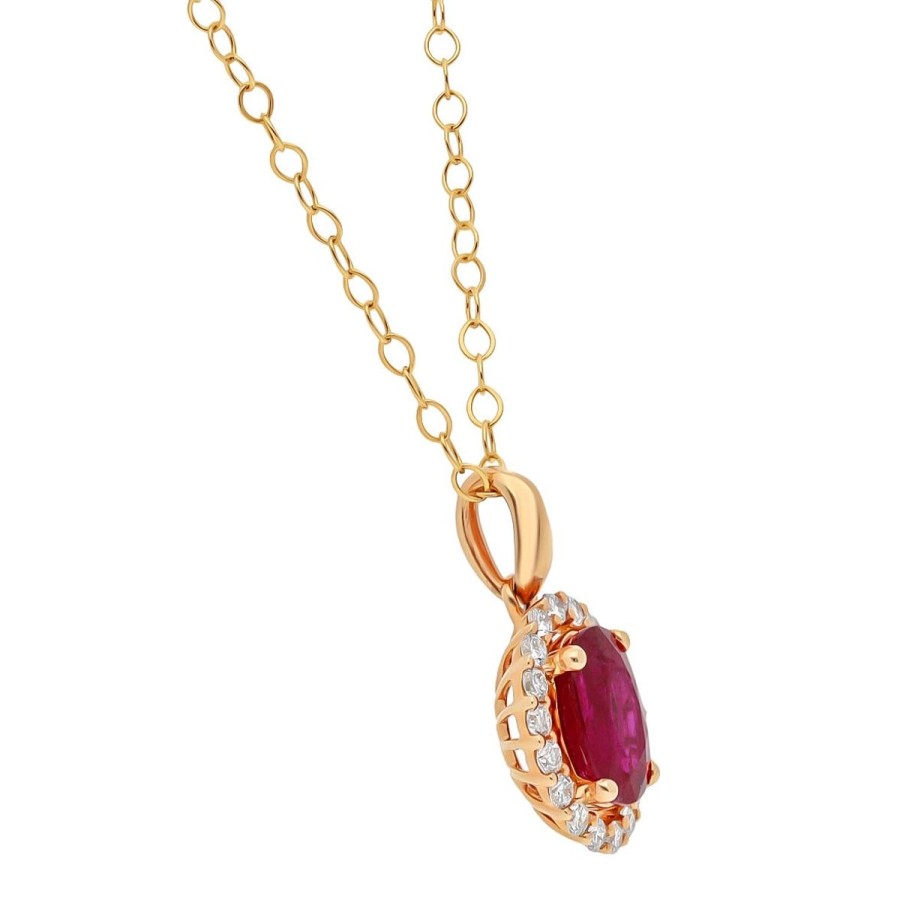 Gem Shopping Cut By Ben Ruby And Diamond Pendant In 18K | Ruby