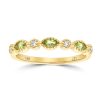 Gem Shopping Peridot And Diamond Band Ring In 14K | Peridot