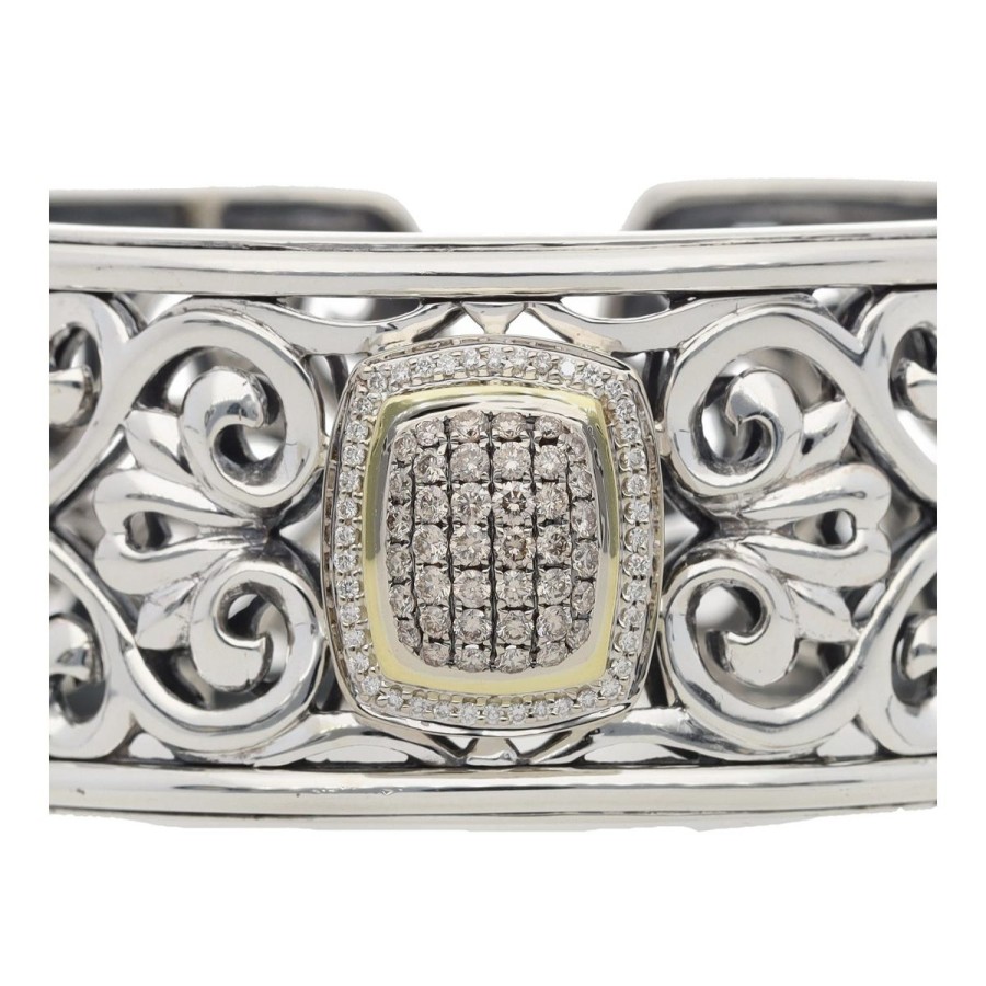 Gem Shopping Charles Krypell Diamond Cuff Bracelet In Sterling Silver|18K | Diamond