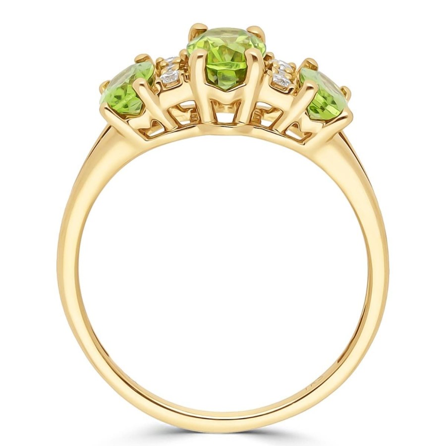 Gem Shopping Arizona Peridot And Diamond Ring In 14K Yellow Gold | Peridot