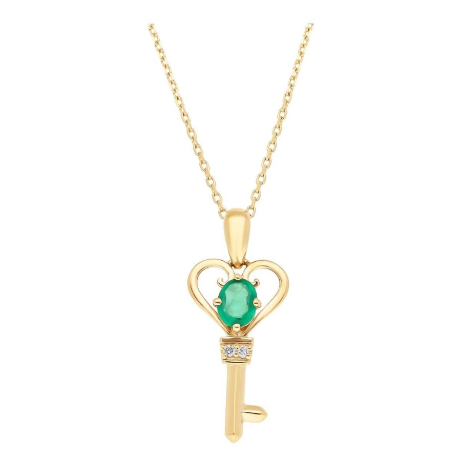 Gem Shopping Cirari Couture Emerald And Diamond Pendant In 14K | Emerald