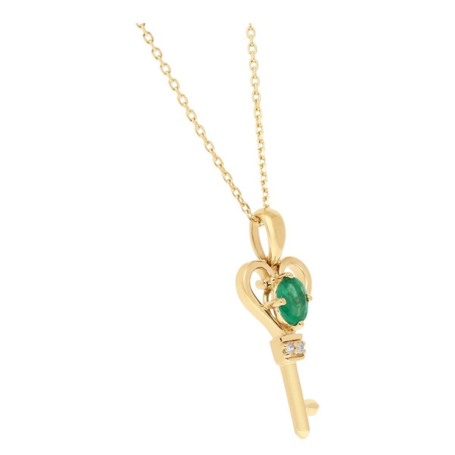 Gem Shopping Cirari Couture Emerald And Diamond Pendant In 14K | Emerald