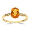 Gem Shopping Lali Jewels Citrine And Diamond Ring In 14K Yellow Gold | Citrine