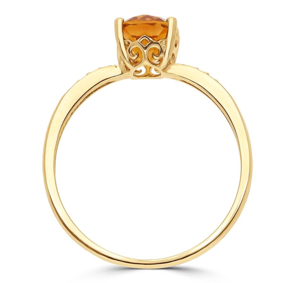 Gem Shopping Lali Jewels Citrine And Diamond Ring In 14K Yellow Gold | Citrine