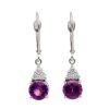 Gem Shopping Garnet And Diamond Drop Earrings In 14K White Gold | Garnet