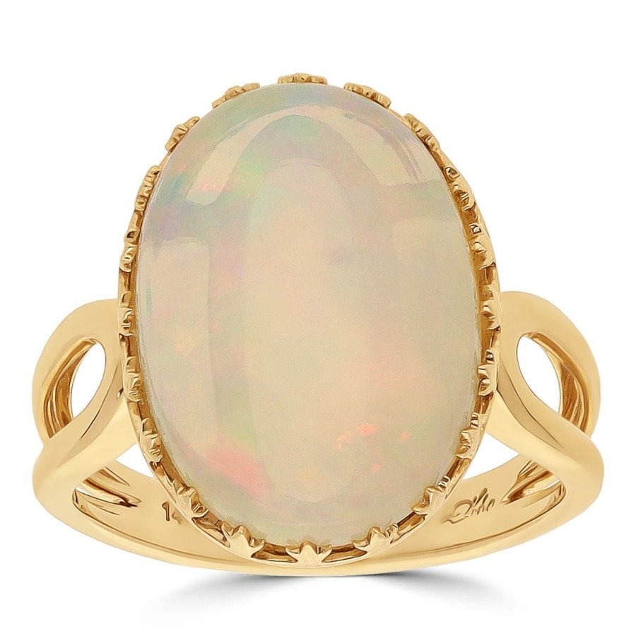 Gem Shopping Opal Ring In 14K Yellow Gold | Opal