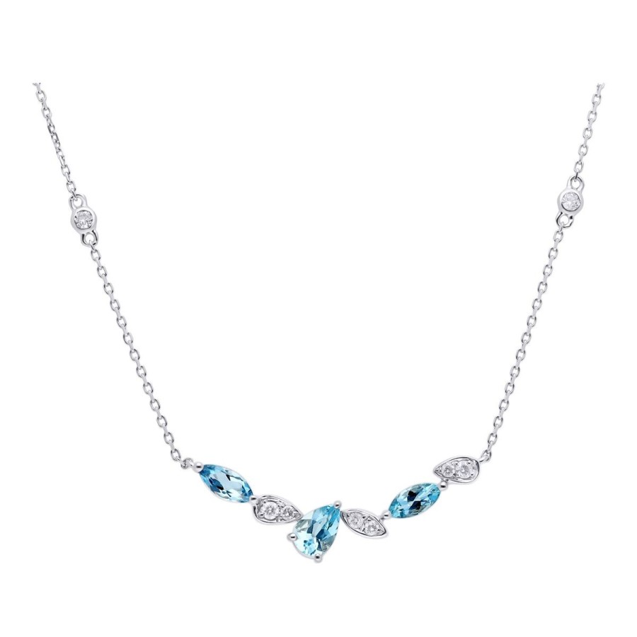 Gem Shopping Cirari Couture Aquamarine And Diamond Necklace In 14K | Aquamarine