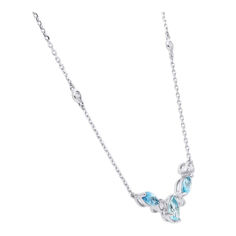 Gem Shopping Cirari Couture Aquamarine And Diamond Necklace In 14K | Aquamarine