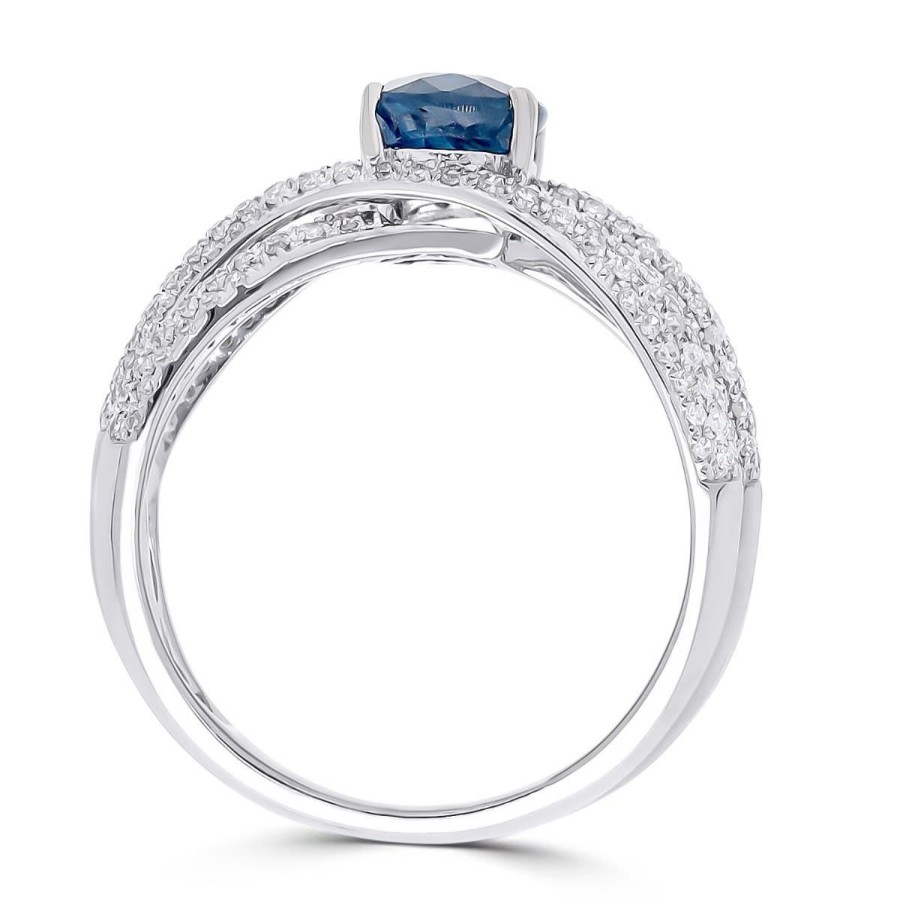 Gem Shopping Effy Sapphire And Diamond Ring In 14K | Sapphire