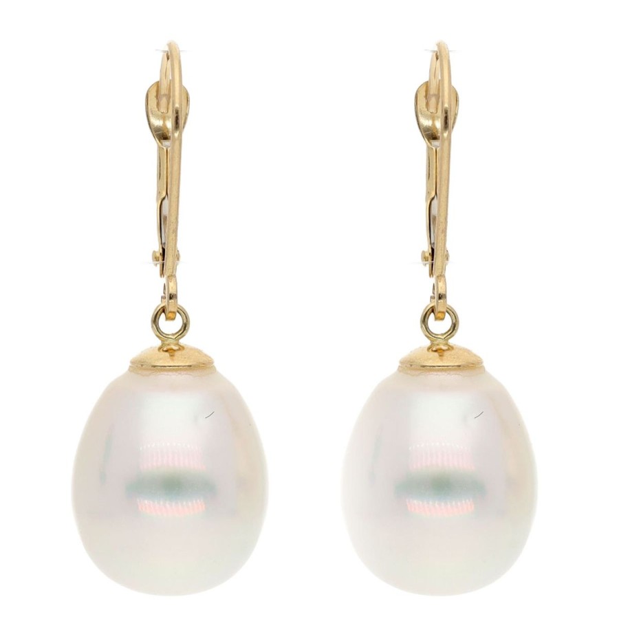 Gem Shopping Cut By Ben South Sea Cultured Pearl Drop Earrings In 14K Yellow Gold | Pearl