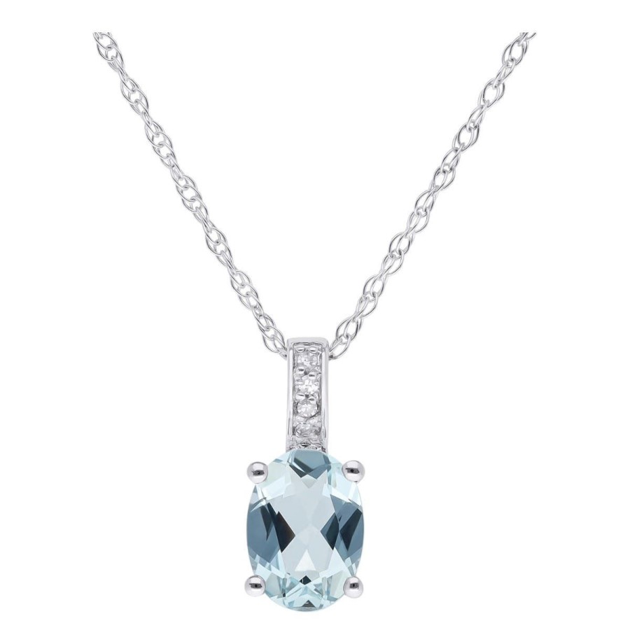 Gem Shopping Lali Jewels Aquamarine And Diamond Pendant In 14K | Aquamarine