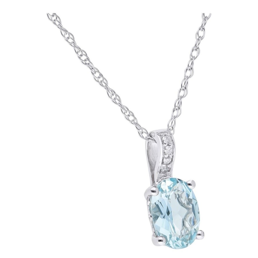 Gem Shopping Lali Jewels Aquamarine And Diamond Pendant In 14K | Aquamarine