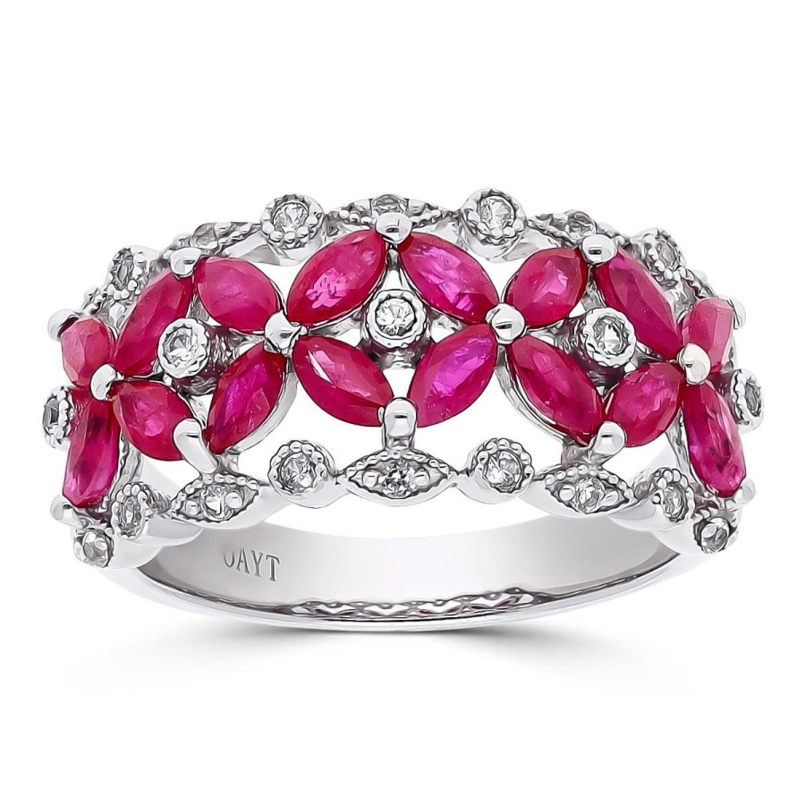 Gem Shopping Cirari Couture Ruby And Sapphire Ring In 925 Silver | Ruby