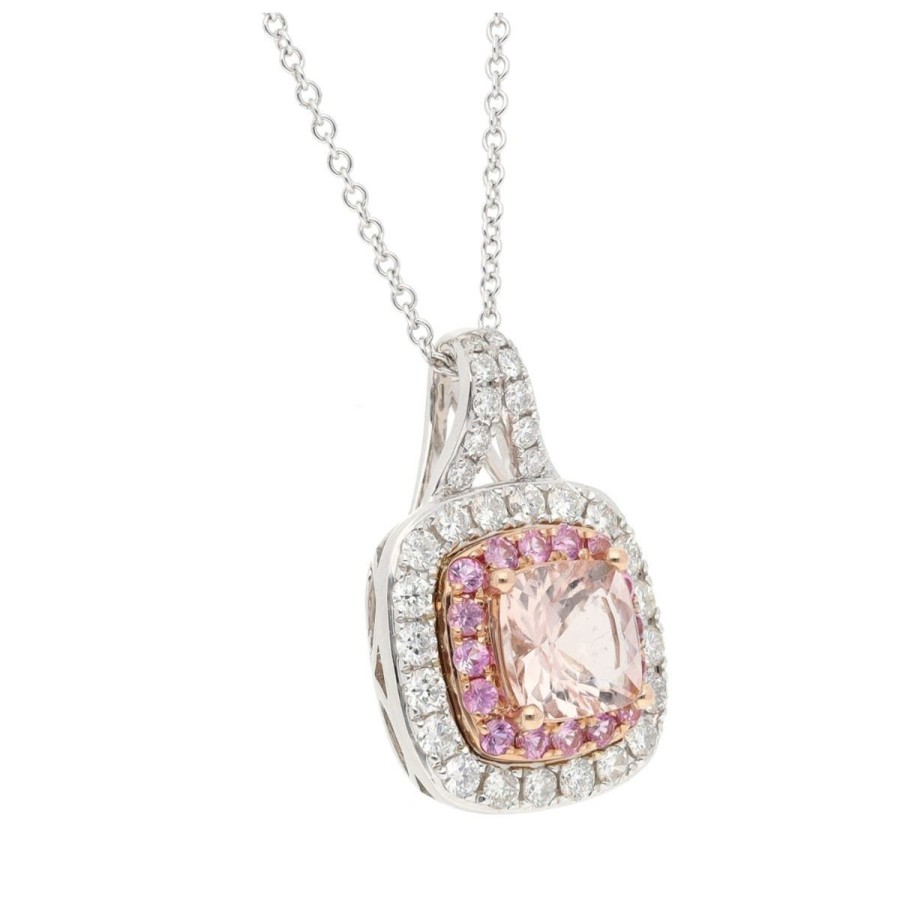 Gem Shopping Effy Morganite And Diamond|Sapphire Pendant In 14K | Morganite