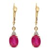 Gem Shopping Cut By Ben Ruby And Diamond Earrings In 14K | Ruby