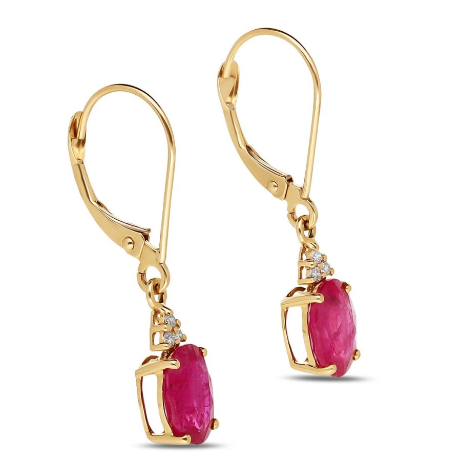 Gem Shopping Cut By Ben Ruby And Diamond Earrings In 14K | Ruby