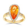 Gem Shopping Cut By Ben Mandarin Garnet And Diamond Ring In 14K | Garnet