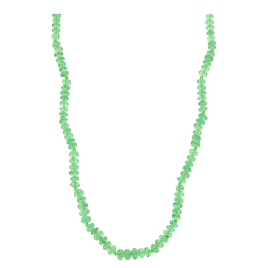 Gem Shopping Tsavorite Garnet Necklace In 14K White Gold | Garnet