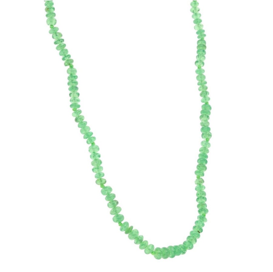 Gem Shopping Tsavorite Garnet Necklace In 14K White Gold | Garnet