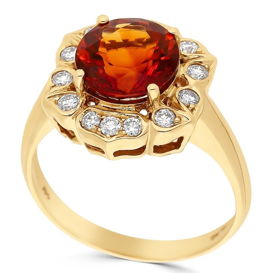 Gem Shopping Citrine And Diamond Ring In 14K | Citrine