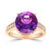 Gem Shopping Cut By Ben Siberian Amethyst And Diamond Ring In 14K | Amethyst