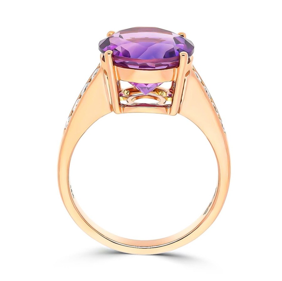 Gem Shopping Cut By Ben Siberian Amethyst And Diamond Ring In 14K | Amethyst