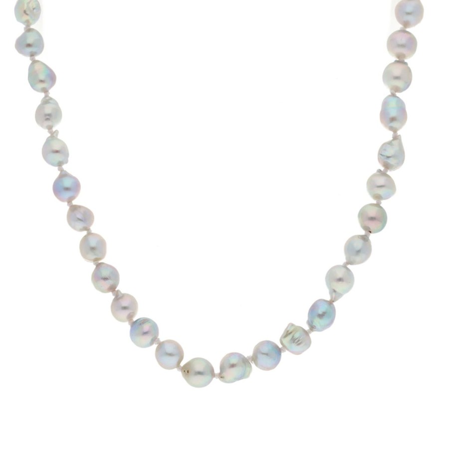 Gem Shopping Aquarian Pearls Akoya Cultured Pearl Necklace In Sterling Silver | Pearl