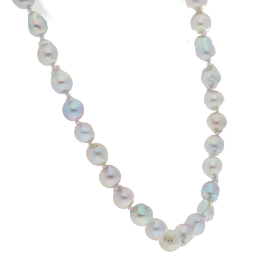 Gem Shopping Aquarian Pearls Akoya Cultured Pearl Necklace In Sterling Silver | Pearl