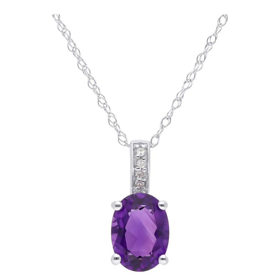 Gem Shopping Lali Jewels Amethyst And Diamond Pendant In 14K | Amethyst