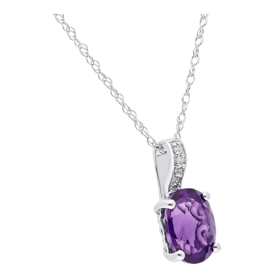 Gem Shopping Lali Jewels Amethyst And Diamond Pendant In 14K | Amethyst