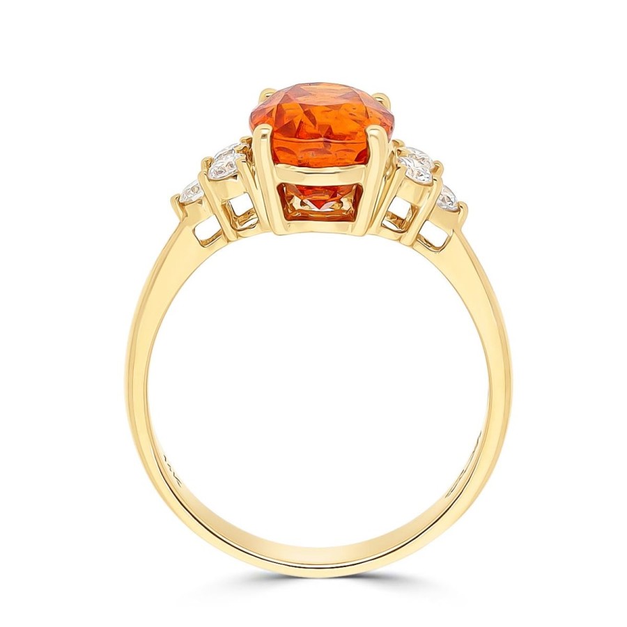 Gem Shopping Cut By Ben Mandarin Garnet And Diamond Ring In 14K | Garnet