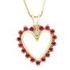 Gem Shopping Ruby And Yellow Gold Heart Pendant In 14K Yellow Gold | Ruby