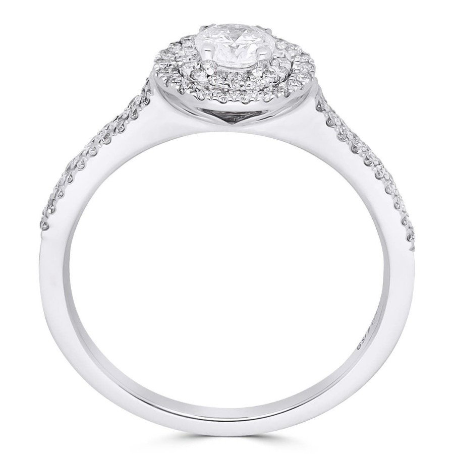 Gem Shopping Round Diamond Ring In 14K White Gold | Diamond