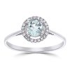 Gem Shopping Lali Jewels Aquamarine And Diamond Halo Ring In 14K White Gold | Aquamarine