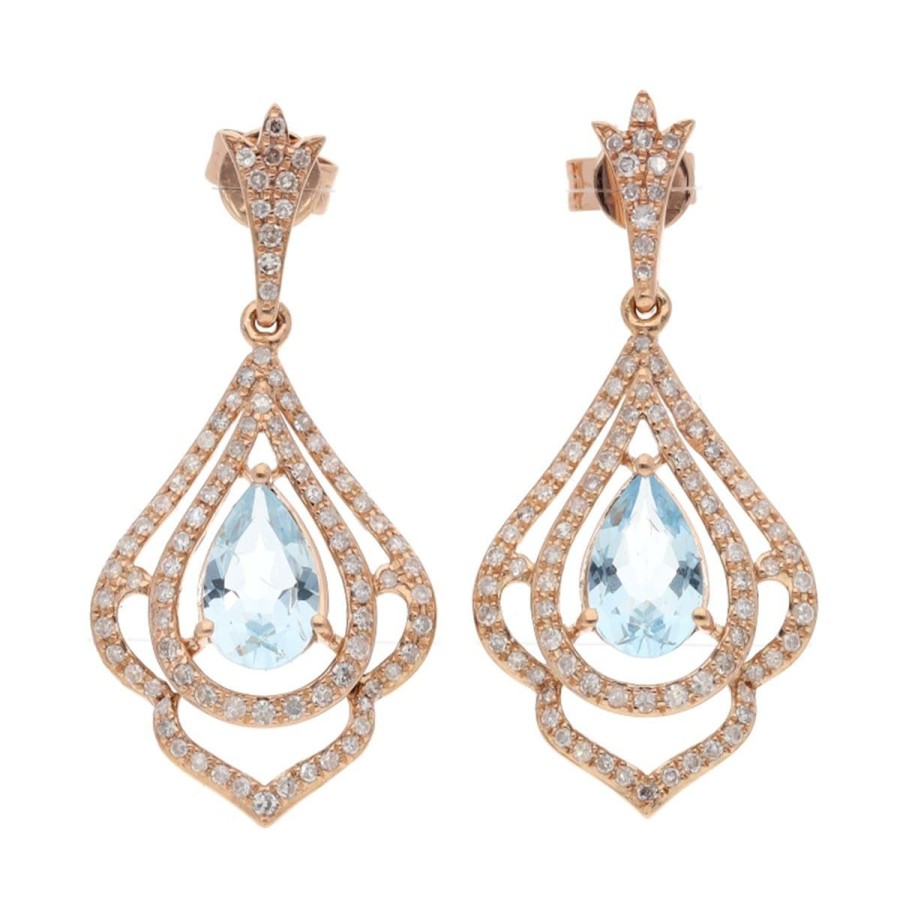 Gem Shopping Effy Aquamarine And Diamond Earrings In 14K | Aquamarine