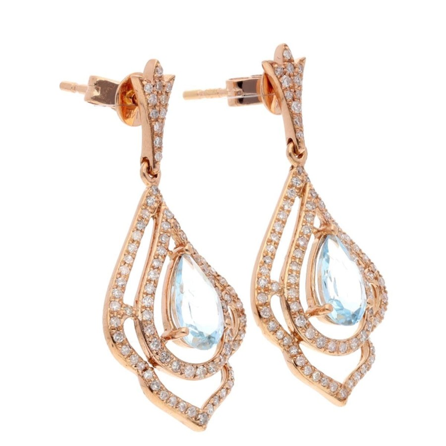 Gem Shopping Effy Aquamarine And Diamond Earrings In 14K | Aquamarine